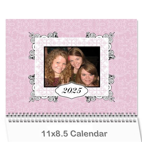 Charming Pink 2025 12 Month Calendar By Klh Cover