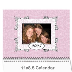 Charming Pink 2025 12 Month Calendar - Wall Calendar 11  x 8.5  (12-Months)