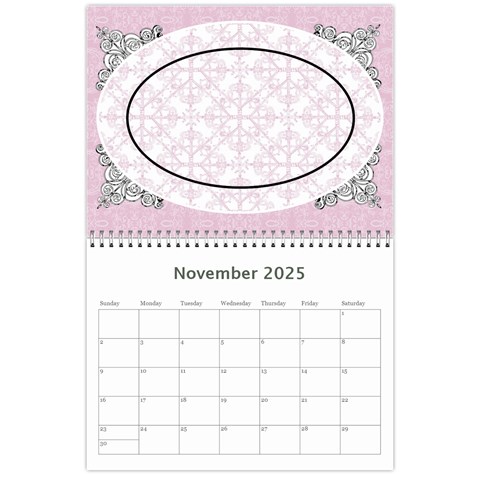 Charming Pink 2025 12 Month Calendar By Klh Nov 2025