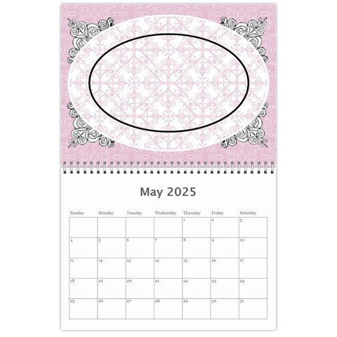 Charming Pink 2025 12 Month Calendar By Klh May 2025