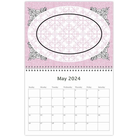 Charming Pink 2024 12 Month Calendar By Klh May 2024