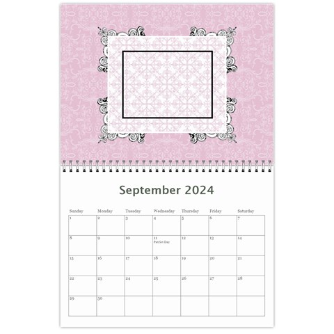 Charming Pink 2024 12 Month Calendar By Klh Sep 2024