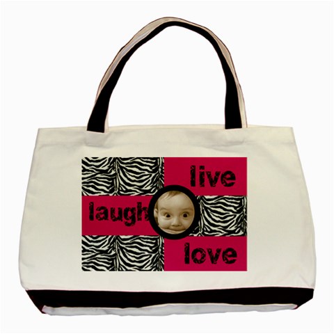 Live Laugh Love Zebra Print Tote Bag By Catvinnat Front