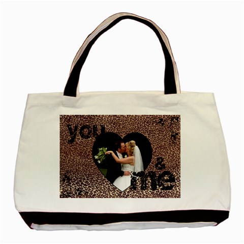 You & Me Forever Leopard Print Tote Bag By Catvinnat Front
