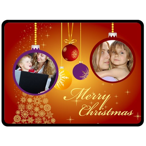 Christmas By Wood Johnson 80 x60  Blanket Front