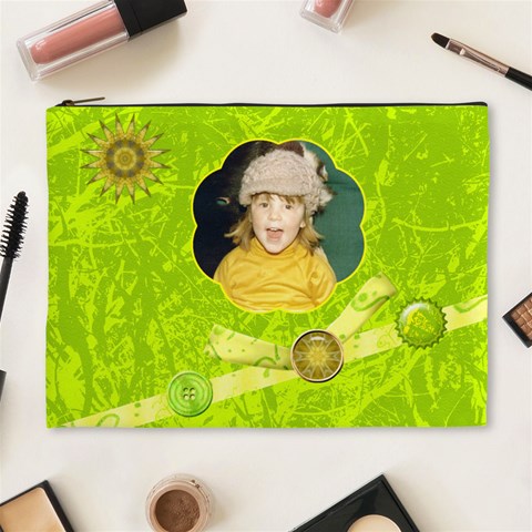 Lime Juice Xl Cosmetic Case By Joan T Front