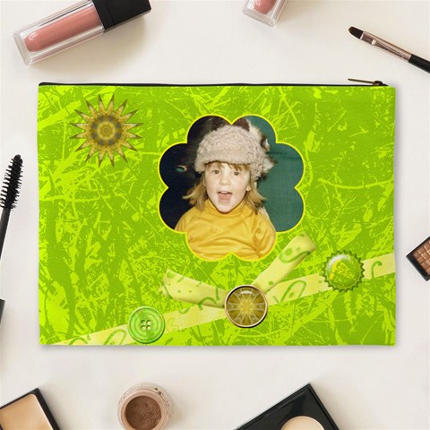 Lime Juice Xl Cosmetic Case By Joan T Back