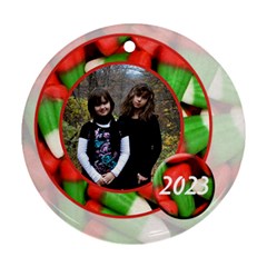 christmas candy corn ornament 2 - Ornament (Round)