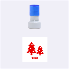christmas tree - Rubber Stamp Round (Small)