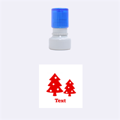 christmas tree - Rubber Stamp Round (Small)