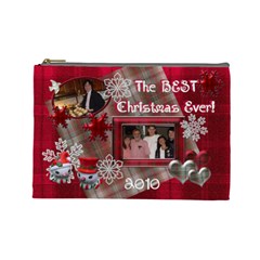 BEST Christmas Ever red plaid snow extra large cosmetic bag (7 styles) - Cosmetic Bag (Large)