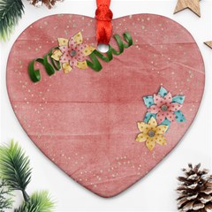 Pink flowers-ornament - Ornament (Heart)