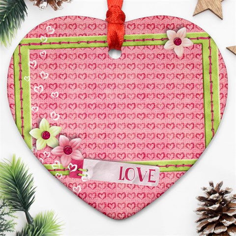 Love & Hearts Ornament By Mikki Front