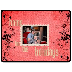 Home for the Holidays extra large Christmas Fleece - Fleece Blanket (Large)