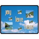 Joy love hope blue sky fluffy clouds extra large fleece - Fleece Blanket (Large)