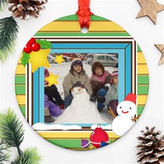 Christmas snowman ornament - Ornament (Round)