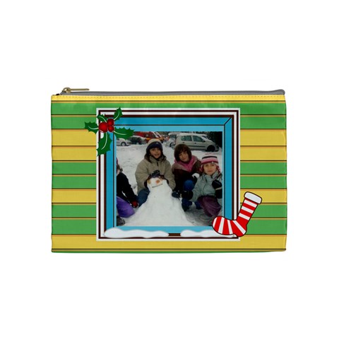 Christmas Cosmetic Bag Medium By Katsako Front