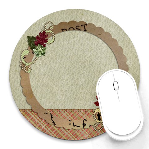 Fall/autumn Round Mousepad By Mikki Front