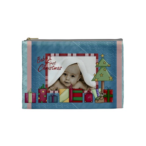 Baby s First Christmas Cosmetic Bag By Catvinnat Front
