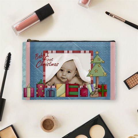 Baby s First Christmas Cosmetic Bag By Catvinnat Front