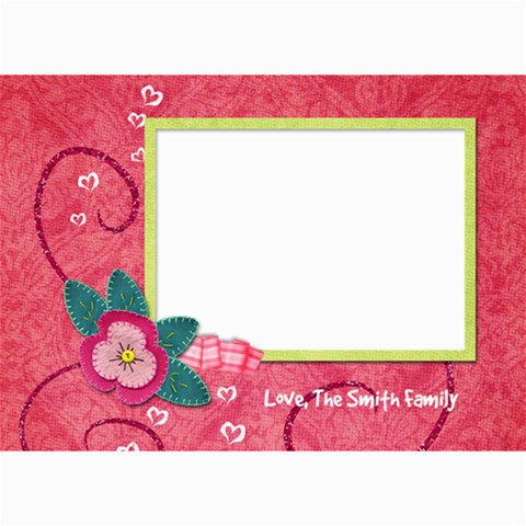 5x7 Pink Poinsettia Holiday Card By Mikki 7 x5  Photo Card - 6