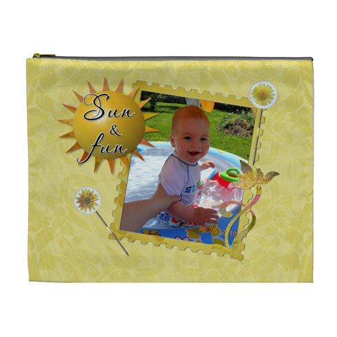 Sun & Fun Xl Cosmetic Bag By Lil Front