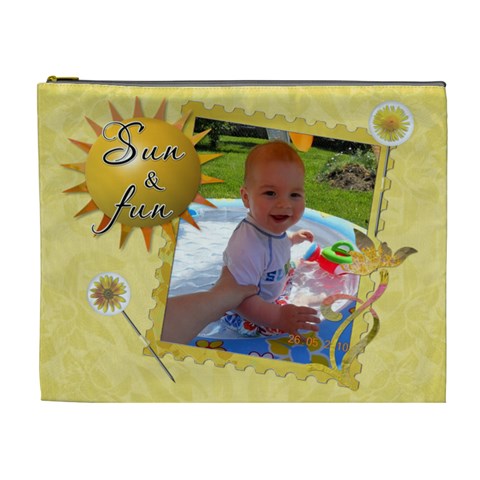 Sun & Fun Xl Cosmetic Bag By Lil Front