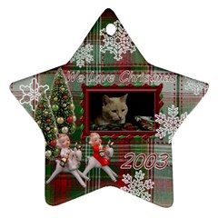 Abby Christmas star plaid - Ornament (Star)
