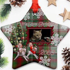 Abby Christmas star plaid - Ornament (Star)