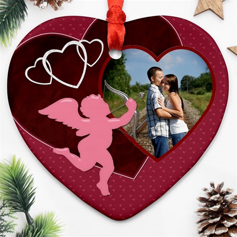 Cupid Heart Ornament By Lil Front