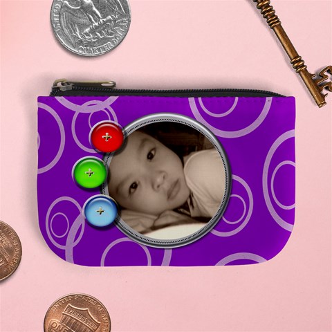 Purple Mini Custom Coin Purse By Happylemon Front