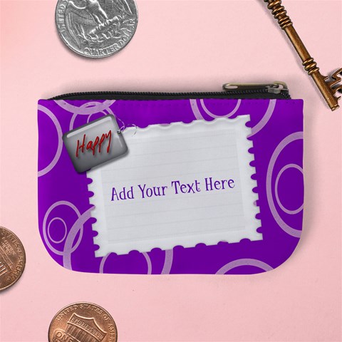 Purple Mini Custom Coin Purse By Happylemon Back