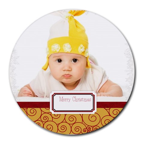 Xmas By Wood Johnson 8 x8  Round Mousepad - 1