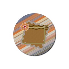 Beautiful flower - Rubber Round Coaster (4 pack)