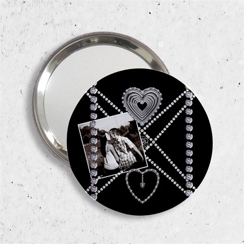 Diamond & Hearts Handbag Mirror By Lil Front