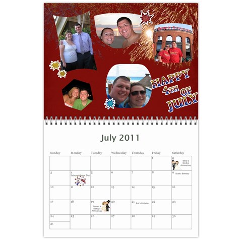 Gibson Calendar By Shena Jul 2011