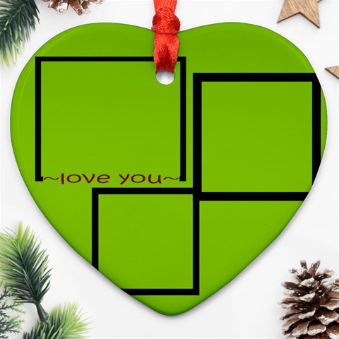 3 Photo Love You Ornament By Amanda Bunn Front