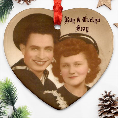 Gma Gpa Seay Wedding Heart Ornament By Stephanie Front