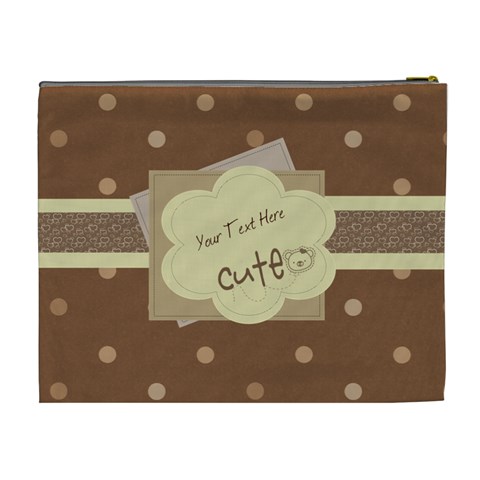 Choco Dots Cute Custom Cosmetic Bag By Happylemon Back