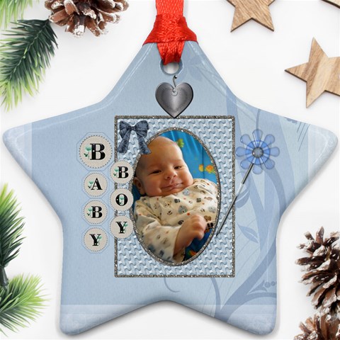 Baby Boy Star Ornament By Lil Front