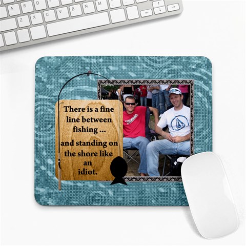 Fishing Large Mousepad By Lil Front