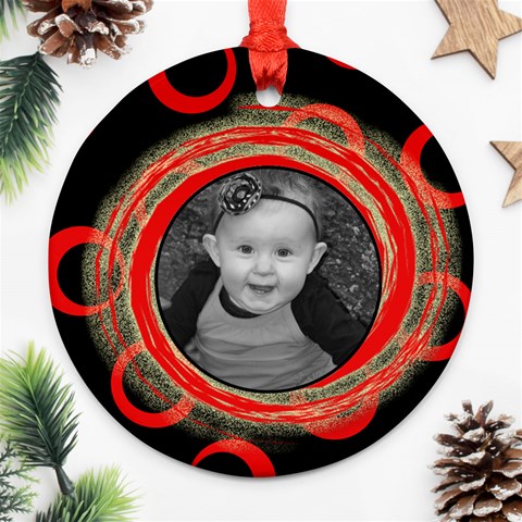 Red Wild Ornament By Amanda Bunn Front