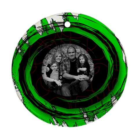 Green Swirl Ornament By Amanda Bunn Front