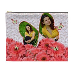 butterflies and flowers cosmetic bag XL 1 - Cosmetic Bag (XL)