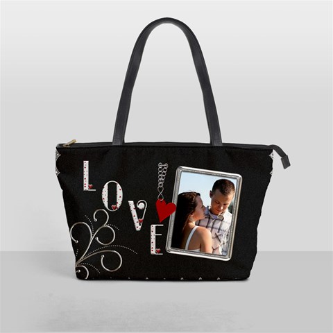 Love Makes The World Go Round Shoulder Handbag By Lil Front