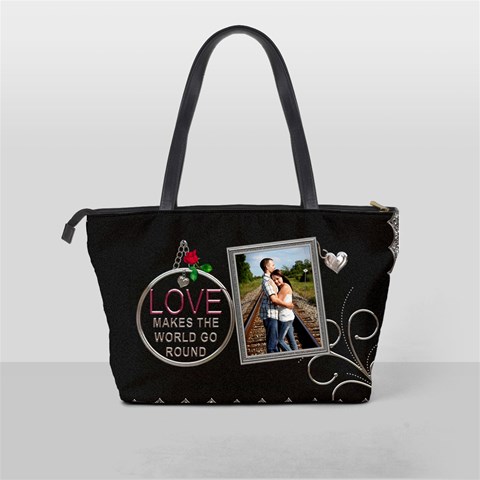 Love Makes The World Go Round Shoulder Handbag By Lil Back