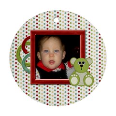 Happy Holidays Baby s First Christmas Ornament 1001 - Round Ornament (Two Sides)