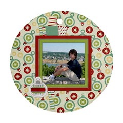 Happy Holidays Ornament 1001 - Round Ornament (Two Sides) Happy Holidays Ornament 1001 - Round Ornament (Two Sides)