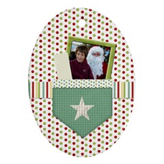 Happy Holidays Ornament-Oval 1001 - Oval Ornament (Two Sides)
