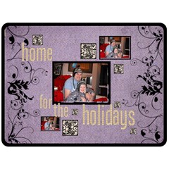 Home for the Holidays  x extra large triple frame Fleece - One Side Fleece Blanket (Large)